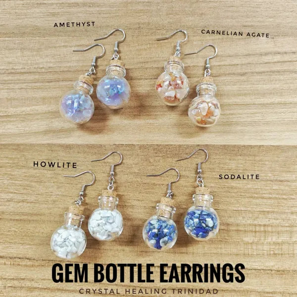 Whimsical Gem Bottle Earrings